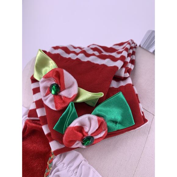 LEG AVENUE Y2K Sexy Candy Cane Mrs. Claus Santa Elf Costume Red Size Small - Picture 9 of 12